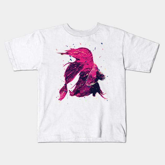 Betta Fish Animal Kids T-Shirt by FOURCORNER